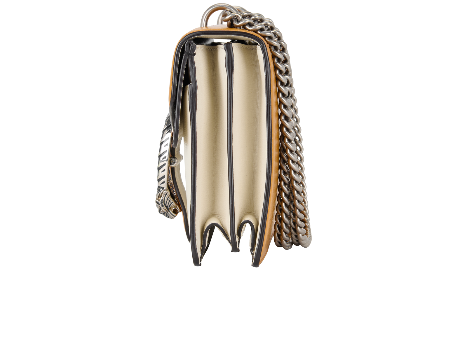 Small Dionysus, &pound;1,200, Handbags, Black/Cream/Yellow, Leather, Bottom view